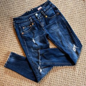 Stylish Distressed Blue Jeans for Women